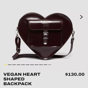 Dr. Martens, Vegan, Heart Shaped Bag / Backpack (Color Cherry Red Arcadia)